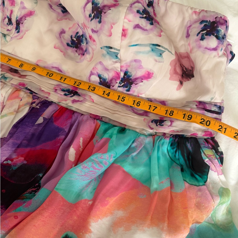 Anthropologie Pastel Floral Strapless Tiered Dress NWT - Picture 7 of 8